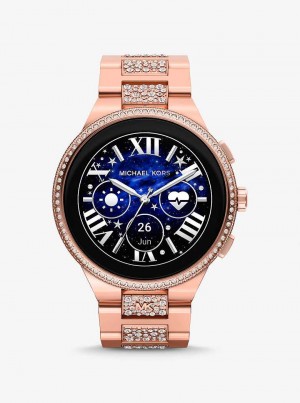 Michael Kors Gen 6 Camille Pavé Rose Gold-Tone Różowe Złote | SN-MK28260