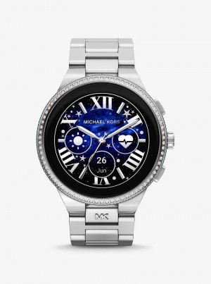 Michael Kors Gen 6 Camille Pavé Silver-Tone Srebrne | SN-MK28258