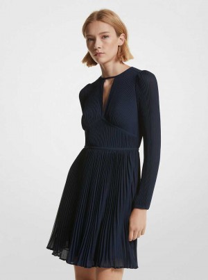 Michael Kors Georgette Plissé Niebieskie | SN-MK26731