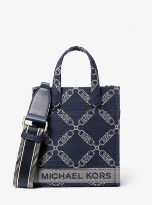 Michael Kors Gigi Extra-Small Empire Logo Jacquard Granatowe Kolorowe | SN-MK27363