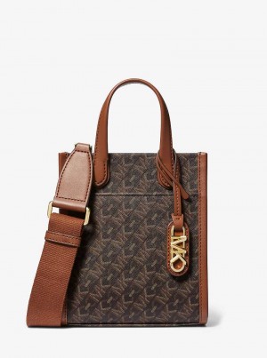 Michael Kors Gigi Extra-Small Empire Signature Logo Brązowe | SN-MK27149