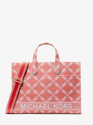Michael Kors Gigi Large Empire Logo Jacquard Koralowe | SN-MK26804