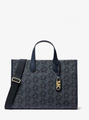 Michael Kors Gigi Large Empire Signature Logo Granatowe | SN-MK26857