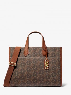 Michael Kors Gigi Large Empire Signature Logo Brązowe | SN-MK26860