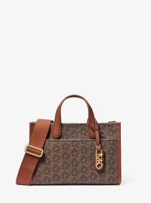 Michael Kors Gigi Small Empire Signature Logo Brązowe | SN-MK27299