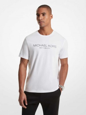 Michael Kors Graphic Logo Cotton Białe | SN-MK27972