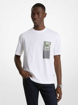 Michael Kors Graphic Logo Cotton Białe | SN-MK27982