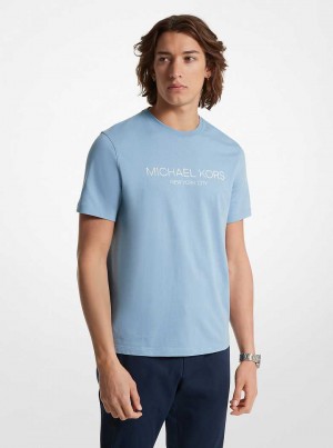 Michael Kors Graphic Logo Cotton Głęboka Niebieskie | SN-MK27971