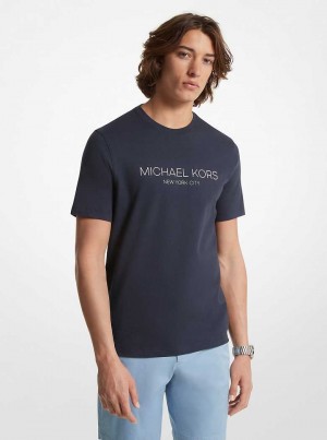 Michael Kors Graphic Logo Cotton Niebieskie | SN-MK27976