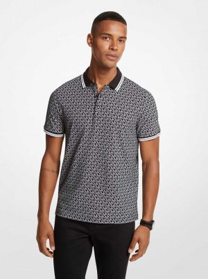 Michael Kors Greenwich Logo Print Cotton Jersey Czarne | SN-MK27997