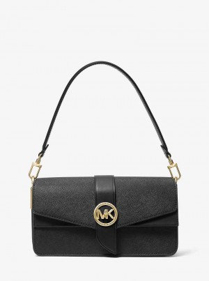 Michael Kors Greenwich Medium Saffiano Leather Czarne | SN-MK27023