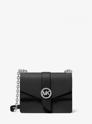 Michael Kors Greenwich Small Saffiano Leather Czarne | SN-MK27026