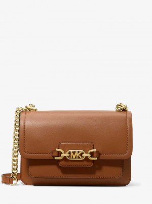 Michael Kors Heather Large Leather Brązowe | SN-MK27075