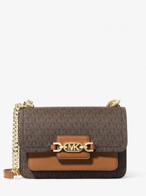Michael Kors Heather Large Logo Brązowe | SN-MK27081