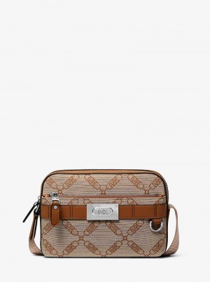 Michael Kors Hudson Empire Logo Jacquard Utility Brązowe | SN-MK28151