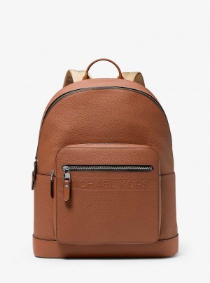 Michael Kors Hudson Leather Commuter Brązowe | SN-MK28185