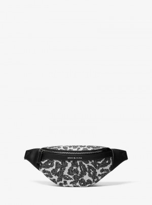 Michael Kors Hudson Leopard Logo Czarne Szare | SN-MK28119