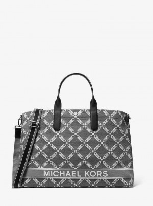 Michael Kors Hudson Oversized Empire Logo Jacquard Czarne | SN-MK26927