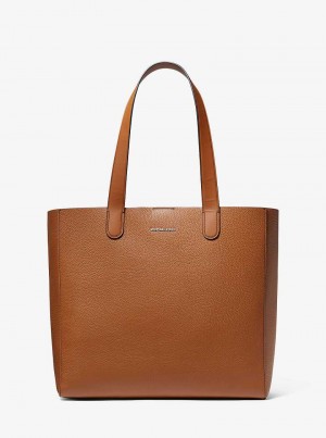 Michael Kors Hudson Pebbled Leather Brązowe | SN-MK26933