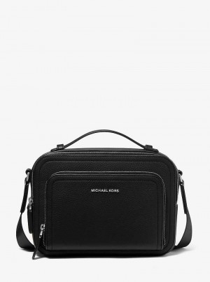 Michael Kors Hudson Pebbled Leather Czarne | SN-MK28141