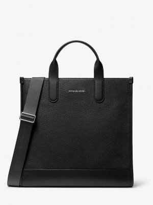 Michael Kors Hudson Pebbled Leather Czarne | SN-MK26908