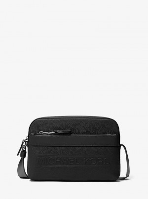 Michael Kors Hudson Pebbled Leather Utility Czarne | SN-MK28132