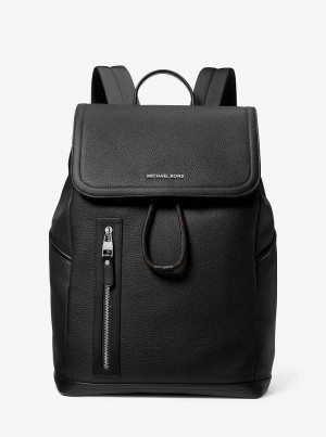 Michael Kors Hudson Pebbled Leather Utility Czarne | SN-MK28188