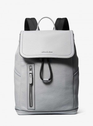 Michael Kors Hudson Pebbled Leather Utility Szare | SN-MK28189