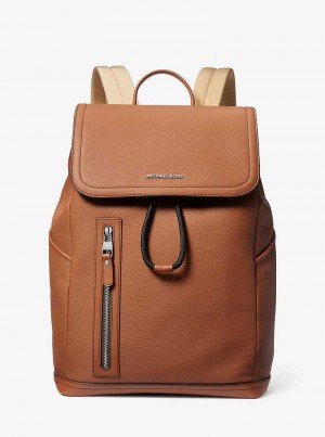 Michael Kors Hudson Pebbled Leather Utility Brązowe | SN-MK28190