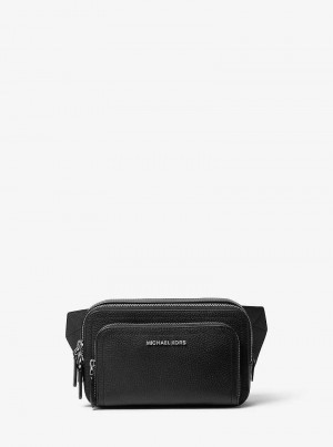 Michael Kors Hudson Small Pebbled Leather Czarne | SN-MK28135