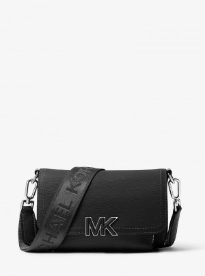 Michael Kors Hudson Textured Leather Czarne | SN-MK28129