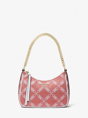Michael Kors Jet Set Charm Small Empire Logo Jacquard Koralowe | SN-MK26986