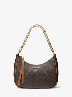 Michael Kors Jet Set Charm Small Logo Brązowe | SN-MK27013