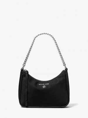 Michael Kors Jet Set Charm Small Nylon Gabardine Czarne | SN-MK26991