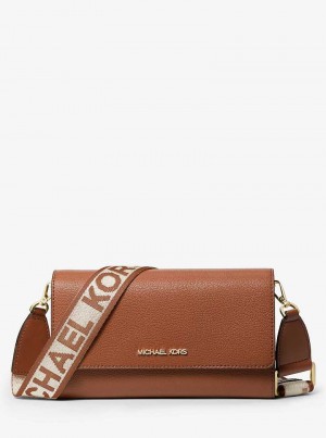 Michael Kors Jet Set Large Leather Brązowe | SN-MK27108