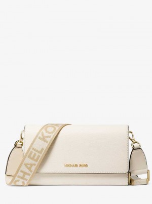Michael Kors Jet Set Large Leather Kremowe | SN-MK27109