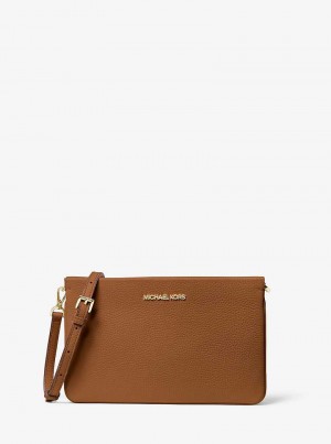 Michael Kors Jet Set Large Pebbled Leather Brązowe | SN-MK27114