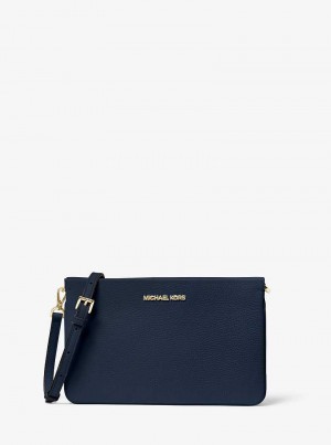 Michael Kors Jet Set Large Pebbled Leather Granatowe | SN-MK27115