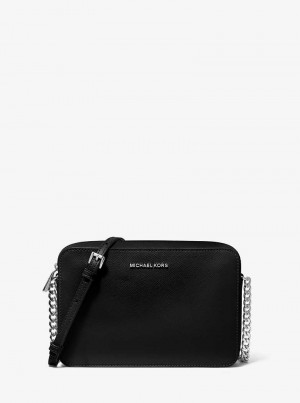 Michael Kors Jet Set Large Saffiano Leather Czarne | SN-MK27153