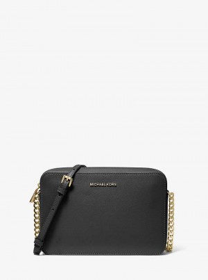 Michael Kors Jet Set Large Saffiano Leather Czarne | SN-MK27262