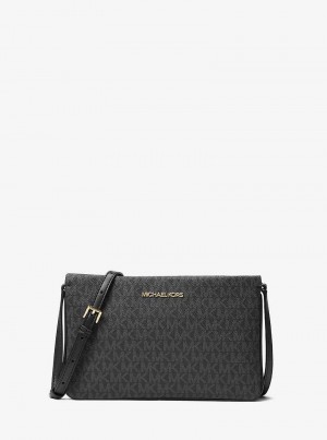 Michael Kors Jet Set Large Signature Logo Czarne | SN-MK27116