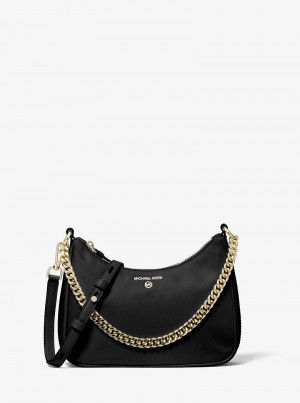 Michael Kors Jet Set Medium Nylon Gabardine Czarne | SN-MK27210