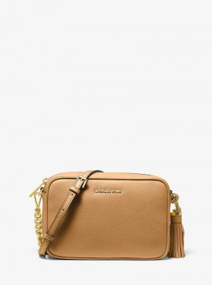 Michael Kors Jet Set Medium Pebbled Leather Brązowe | SN-MK27156