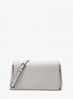 Michael Kors Jet Set Medium Pebbled Leather Szare | SN-MK27190