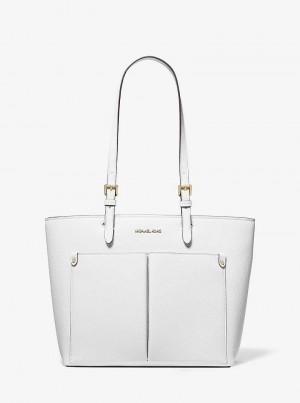 Michael Kors Jet Set Medium Pocket Białe | SN-MK26786