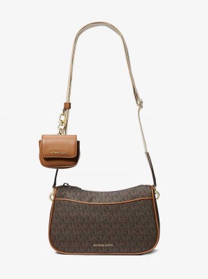 Michael Kors Jet Set Medium Signature Logo Brązowe | SN-MK27214