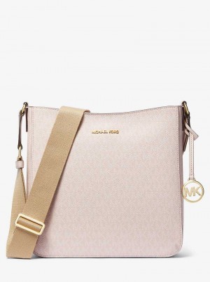 Michael Kors Jet Set Travel Large Signature Logo Różowe | SN-MK27206
