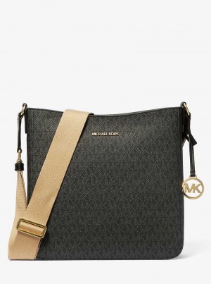 Michael Kors Jet Set Travel Large Signature Logo Czarne | SN-MK27232