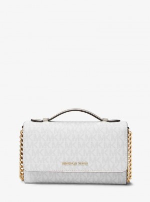 Michael Kors Jet Set Travel Medium Logo Białe | SN-MK27122