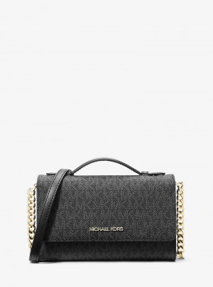 Michael Kors Jet Set Travel Medium Logo Czarne | SN-MK27123